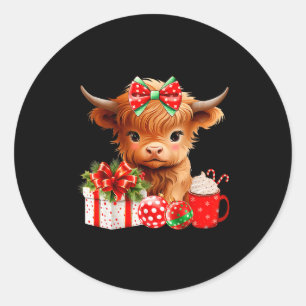Adesivo Bebê Fofo Vaca Highland Feliz Natal Fazendeiro Vac