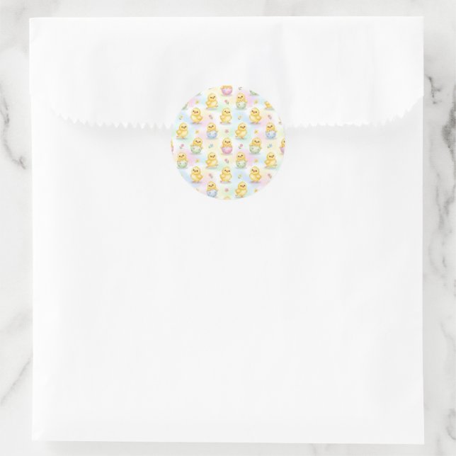 Adesivo Bebê Frango Fofo Aquarela Páscoa (Bolsa)