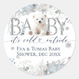 Adesivo Bebê frio fora Floral e Bear Baby Boy Chá