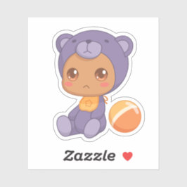 Adesivo Bebê Garota Roxo Bear Tornozelo