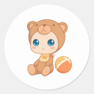 Adesivo Bebê Garota Ursa Roupa