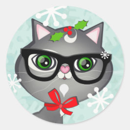 Adesivo Bebê Garoto Gato Vestido Primeiro Vestido de Natal