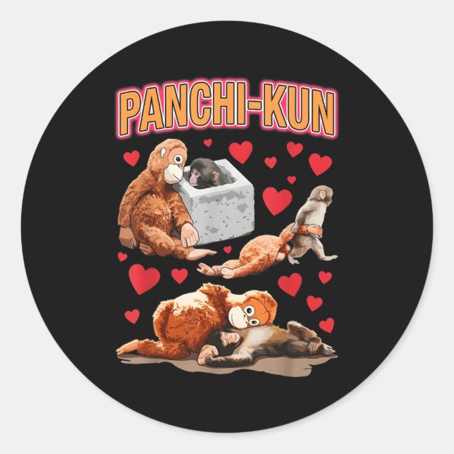 Adesivo Bebê macaco panchi-kun fofo bebê macaco meme engra (Frente)