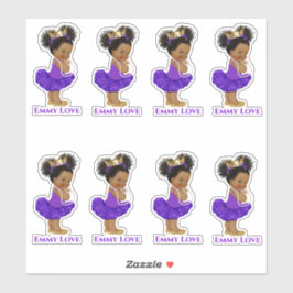 Adesivo Bebê Menina Bailarina Princesa Tutu Roxo Coroa