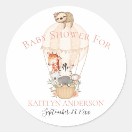 Adesivo Bebê Menina Girafa Zebra Balão de Ar Quente Fofo