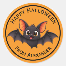 Adesivo Bebê Morcego Fofo Personalizado de Halloween