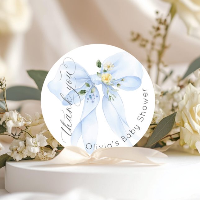 Adesivo Bebê no Bloom Blue Arco Floral Obrigado (Criador carregado)