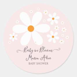 Adesivo Bebê no Bloom Pink Daisy Chá de fraldas