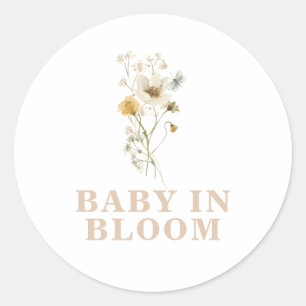 Adesivo Bebê no Bloom Wildflower Elegant Boho Chá de frald