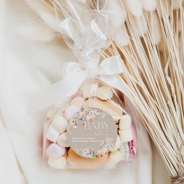 Adesivo Bebê no Chá de fraldas de Primavera de Flor Selvag (Criador carregado)