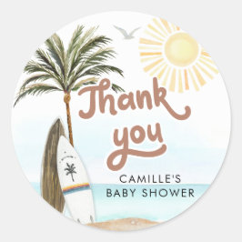 Adesivo Bebê no Conselho Beach Chá de fraldas Obrigado