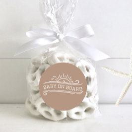 Adesivo Bebê no Conselho surfando Chá de fraldas neutro