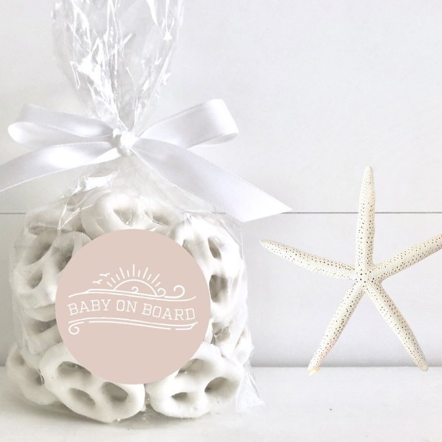 Adesivo Bebê no Conselho surfando Chá de fraldas rosa (Criador carregado)