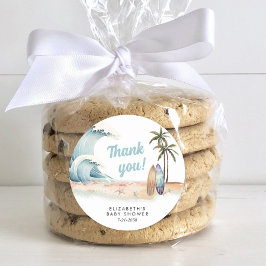 Adesivo Bebê No Conselho Surfing Beach Chá de fraldas Obri