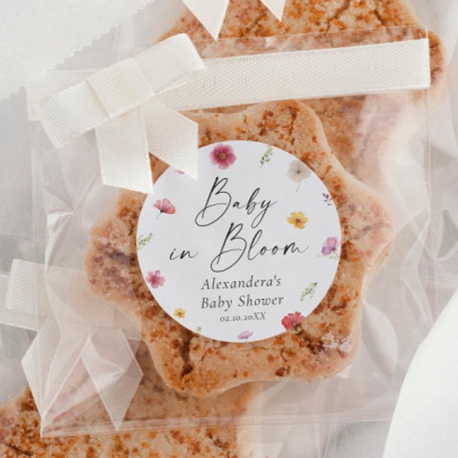 Adesivo Bebê no Favor do Chá de fraldas Bloom (Criador carregado)