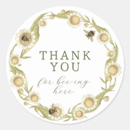 Adesivo Bebê para Bebê Daisy Wildflower Wreath Obrigado