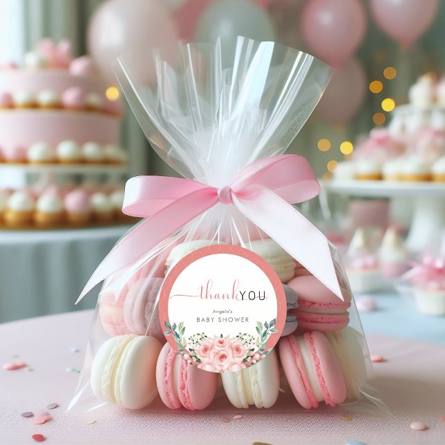 Adesivo Bebê Rosa Rosa Rosa Rosa Esbranquiçada em Chá de S (Criador carregado)