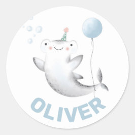 Adesivo Bebê Shark Balon Kid's Birthday Siticker Classic
