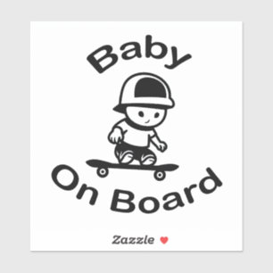 Adesivo Bebê Skateboarder no Conselho