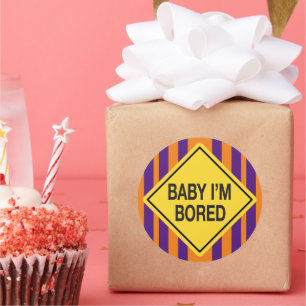 Adesivo Bebê, sou Bored Orange Purple Stripes