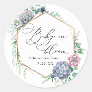 Adesivo Bebê Suculento em Marcas de Favor de Planta de San