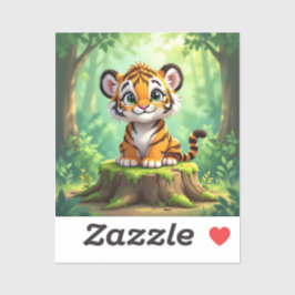 Adesivo Bebê Tigre | Arte de Berçário Infantil de Desenho 