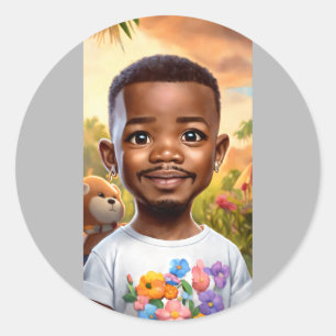 Adesivo Bebê Ultra-Realista Jamie Foxx Cartoon com Olhos G