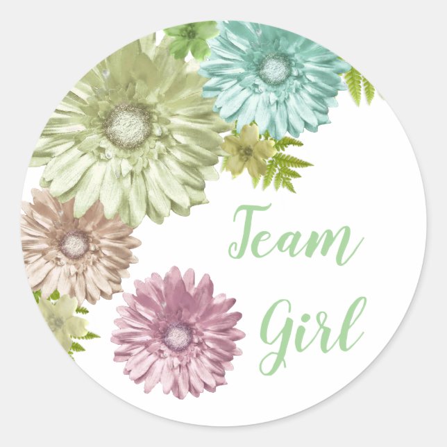 Adesivo Bebê Verde Em Bloom Brunch Chá Team Girl (Frente)