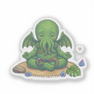 Adesivo Bebê Yoga Cthulhu