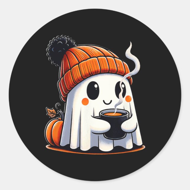 Adesivo Bebendo de Coffee Cute Kawaii (Frente)
