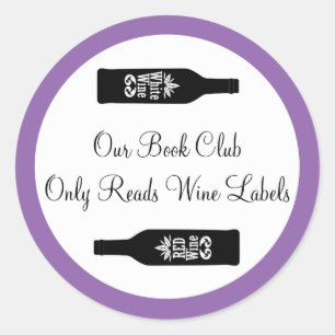 Adesivo bebendo de vinho do clube de livros engraçado