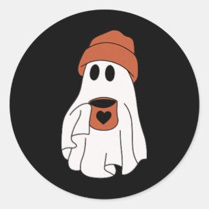 Adesivo Bebendo Fantasma Dia de as Bruxas engraçado De Caf