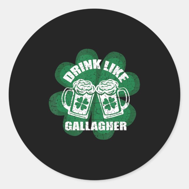 Adesivo Beber como um irlandês de galagher Saint Patrick (Frente)