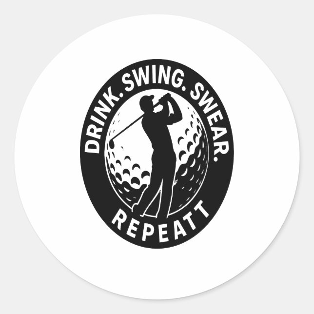 Adesivo Beber Golfe de Repetição de Suor Swing (Frente)