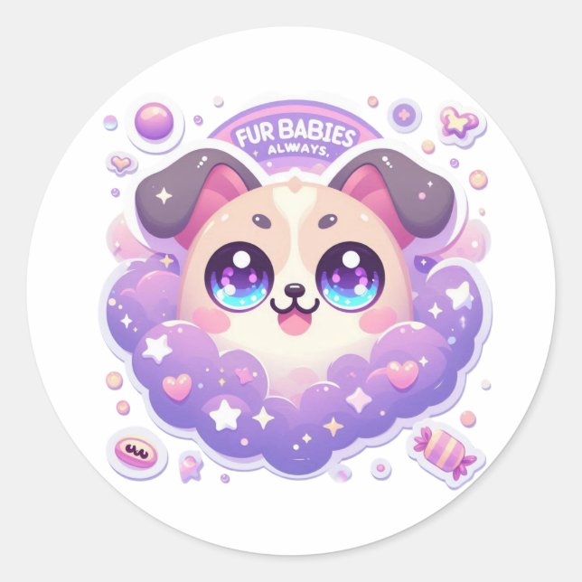 Adesivo Bebês De Peles Sempre Cortados Kawaii Puppy Artesa (Frente)