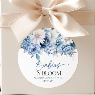 Adesivo Bebês em Flor Bebê Azul Floral Múltiplos Chá de Be