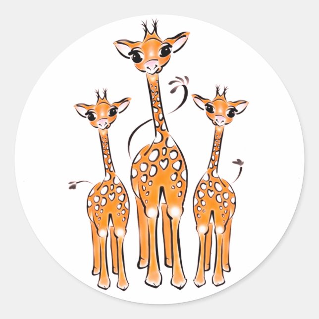 Adesivo Bebês-girafas, animais-safari Classic Round S (Frente)