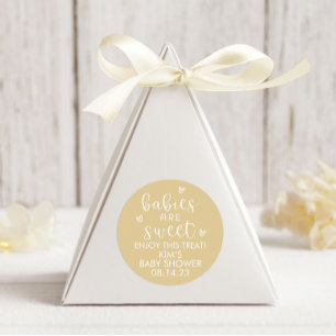 Adesivo Bebês Minimalistas São Chá de fraldas Amarelo Doce