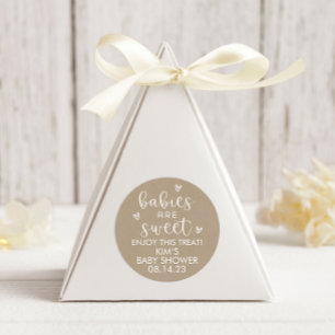 Adesivo Bebês Minimalistas São Chás de fraldas Doces Kraft