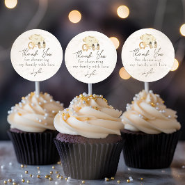 Adesivo Bebês Roupas Gênero Chá de fraldas Neutro Obrigado