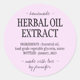 Adesivo Bebida caseira Extrato de óleo herbal Rosa creme