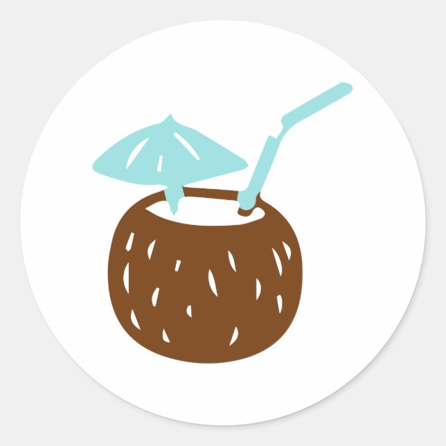 Adesivo Bebida de coco de Verão (Frente)