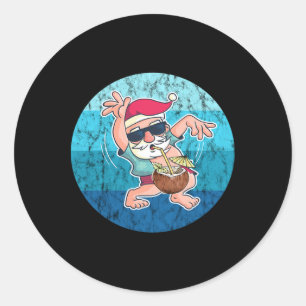 Adesivo Bebida de Coco do Papai Noel Água do Oceano Vintag