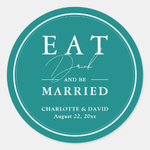 Adesivo Bebida De Teal Personalizada E Casamento