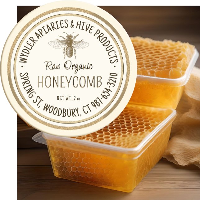 Adesivo Bebida Dourada Raw Organic Honeycomb Grunge Border (Criador carregado)