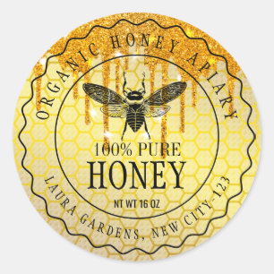 Adesivo Bebida Dourada Vendedora de Abelhas Vintage