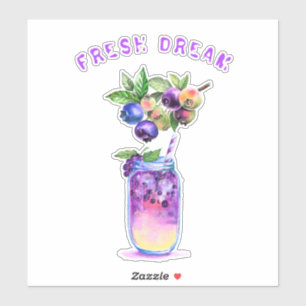 Adesivo Bebida Legal com suco de mirtilo fresco - Cocktail