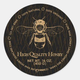 Adesivo Bebida Negra Dourada Boho Vintage Abstrato Honey