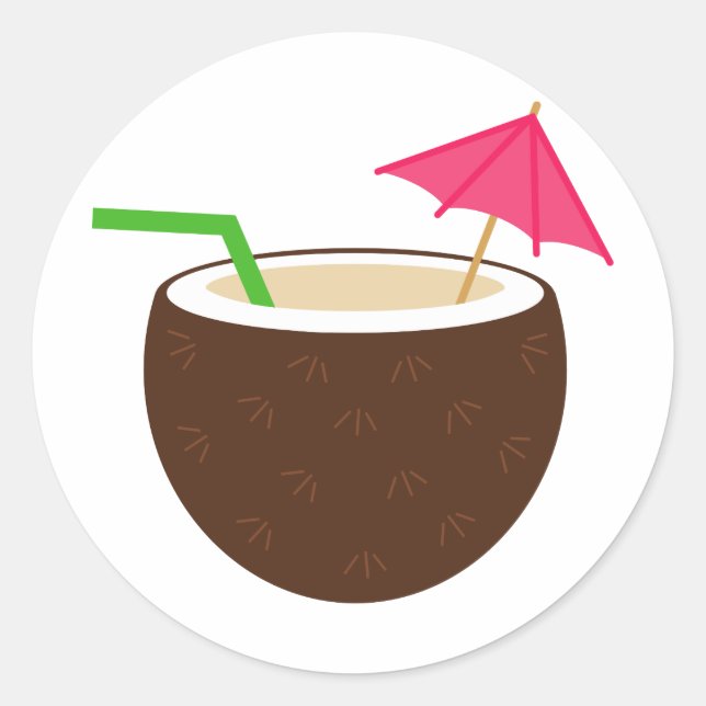 Adesivo Bebida Tropical De Coco (Frente)