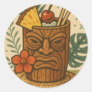 Adesivo Bebida Tropical Retro Tiki Festa Havaiana Aniversá